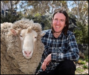 George Wright with sheep